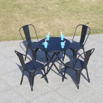  Ocio al aire libre leche tienda de té combinación de mesa plegable de pequeño Mesas redondas y sillas fuera Balcón Jardín Sillas y mesas