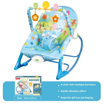 Uso en el hogar de juguete infantil de dibujos animados para dormir, silla mecedora y columpio relajante para bebés con música y vibración.