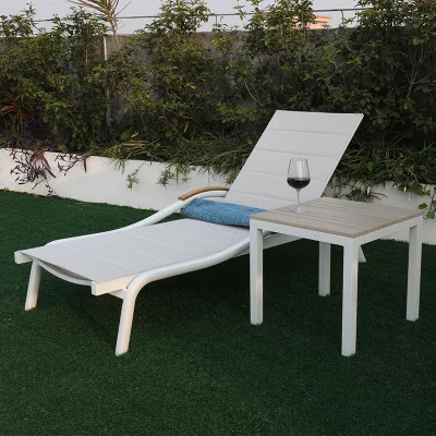 La eslinga de Textilene bastidor de aluminio de la piscina al aire libre tumbonas Chaise Silla de playa Tumbona