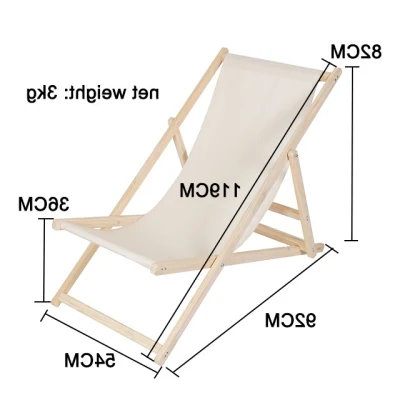 Madera Jardín plegable silla de playa asiento al aire libre Camping Ocio picnic Sillas plegables de pesca reclinables para surf