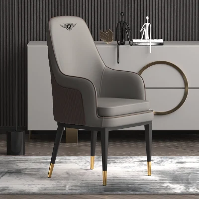 Blanco High Back Solid Wood Sillas de comedor Nogal Negro tejido Restaurante de cuero italiano Moser Purple Velvet silla comedor
