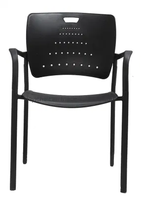 Marco recubierto de metal de color negro de plástico plegable Cubierta de asiento de atrás del tubo de 25mm de espesor 1,8 mm de la Sala de Conferencias Cátedra
