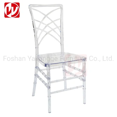 Hot Sale Wedding Event Hall Party silla de resina transparente de plástico Sillas de Cristal acrílico para Eventos Monobloc