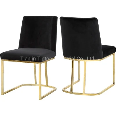 Hotel de estilo europeo Silla de Comedor de terciopelo de la Pierna de acero inoxidable Silla de Comedor