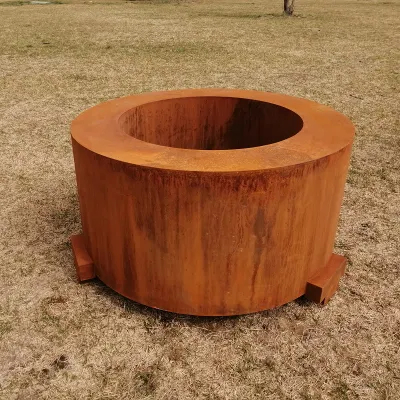 Chimenea de madera redonda Corten Acero Fits Fuego Jardín Metal Fuego Tabla