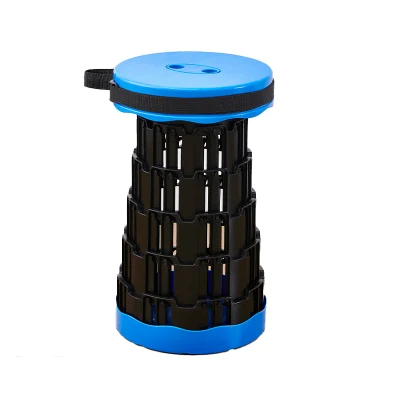 Muebles de Exterior portátil taburete de plástico de viajes silla plegable taburete telescópico regulable de camping