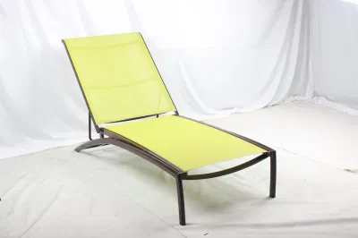 Muebles de cubierta de la piscina comercial Marco de aluminio malla tejido exterior Chaise Salón