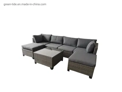 Fábrica de alta calidad 4 piezas Patio Mobiliario de ratán exterior Sofá Establecer