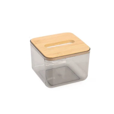  Cuadro de tejido gracioso transparente con tapa de bambú