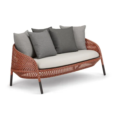 Hotel Lujo Rattan mayorista jardín patio exterior de aluminio de sofá con la pierna