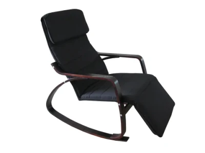  Hogar Muebles de madera silla mecedora con reposapiés y reposacabezas
