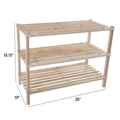  Los tres y cuatro niveles de Rack de zapatos de madera