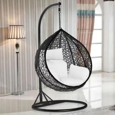 Cómoda silla columpio Metal Patio exterior Rattan silla