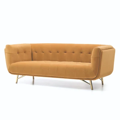Estilo nórdico Zhida Metal pierna 2 asientos Sofá tejido Velvet Un amor