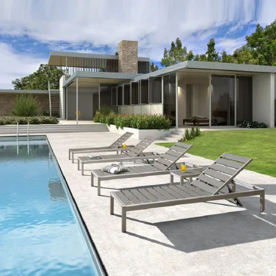  Sol de lujo Presidente Tumbona cama de madera de plástico Tumbona para balancearse Piscina