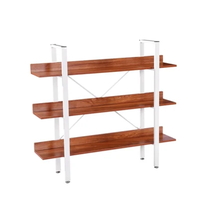 Muebles de Salón estantería metálica para Rack Framewooden Reservar Casa Estantería Metálica 3 niveles de diseño