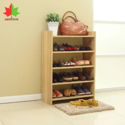  Diseño simple zapato Armario de almacenamiento en estanterías muebles de madera estante de zapato de la unidad de piso de entrada