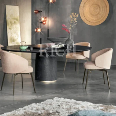  Fabric Nordic Restaurante silla con patas negras brazo gris Silla de Comedor Cocina