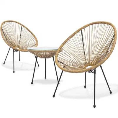  Alta calidad moderna Casual PE Rattan Egg Sillas Jardín al aire libre Sillas