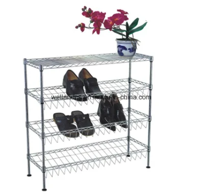 4 capas de hierro DIY Household Shoe Organizador de Rack