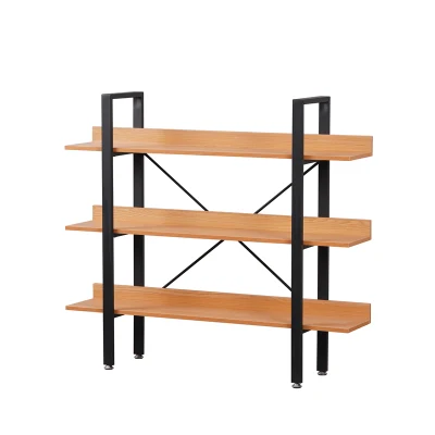 Muebles de Salón estantería metálica para Rack Framewooden Reservar Casa Estantería Metálica 3 niveles de diseño