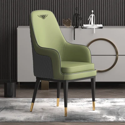 Blanco High Back Solid Wood Sillas de comedor Nogal Negro tejido Restaurante de cuero italiano Moser Purple Velvet silla comedor