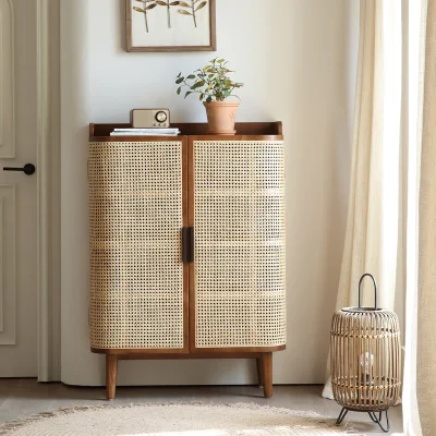  Living Room Entryways Furniture 3 Tier Wooden Shoe Storage Organizer Stand Rotating Pull out Shoe Cabinet Rack
