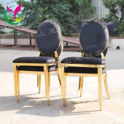 Hc-Ss26-2 Moern barata de acero inoxidable de Rim el oro blanco de Eventos Fiesta de Bodas Sillas apilables de cojín