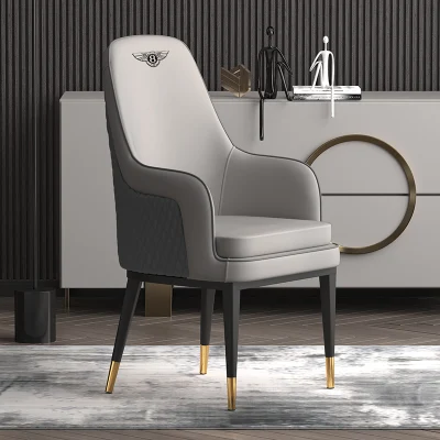 Blanco High Back Solid Wood Sillas de comedor Nogal Negro tejido Restaurante de cuero italiano Moser Purple Velvet silla comedor