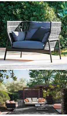 Silla de ocio exterior de alta calidad Rope Woven Waterproof Cushion Garden Silla de cátedra