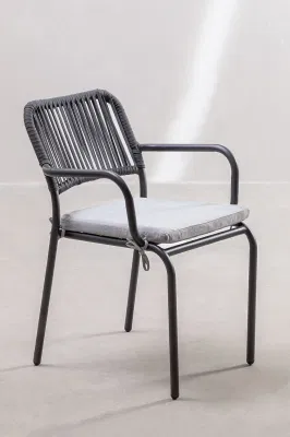 Muebles de exterior de cuerda aluminio apilable Muebles de jardín Juego de patio silla Sillas al aire libre
