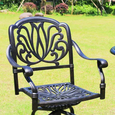 Barra giratoria exterior Bar Stools altura Patio Sillas y mesa Establecer