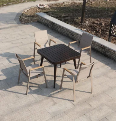 Impermeable al aire libre bronceador leche té café tienda Paño de red de aleación de aluminio silla de mesa Villa pequeño patio al aire libre