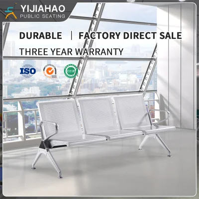  Fabricante de 3 asientos Aeropuerto silla de espera Metal Acero público Mobiliario de exterior silla de exterior Banco asientos Garden Chair