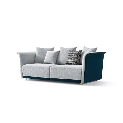 Estilo nórdico Zhida Metal pierna 2 asientos Sofá tejido Velvet Un amor