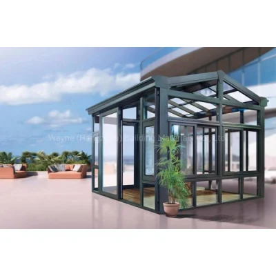 Diseño moderno solarium doble acristalamiento de aluminio con vidrio de seguridad y el Marco de aluminio de color personalizado para la extensión de vidrio de balcón y sala al aire libre