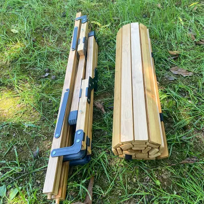 Tabla de plegado de Picnic de bambú de alta calidad al aire libre Camping mesas abatibles asiento 2