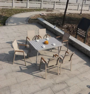 Patio al Aire Libre Villa de las mesas y sillas Open-Air balcón fuera de la tabla de aleación de aluminio nórdico Simple Ocio mesas y sillas