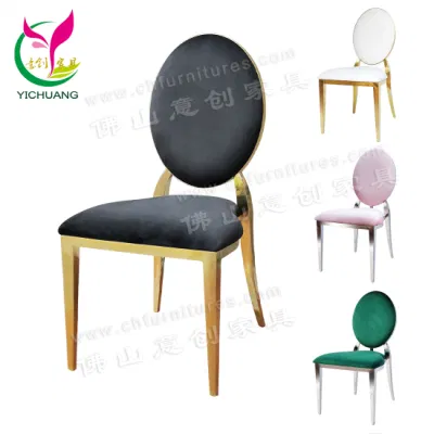 Hc-Ss26-2 Moern barata de acero inoxidable de Rim el oro blanco de Eventos Fiesta de Bodas Sillas apilables de cojín