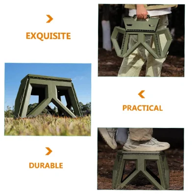 Luz exterior plegable plástico Paso taburete Pesca silla de camping portátil Heces