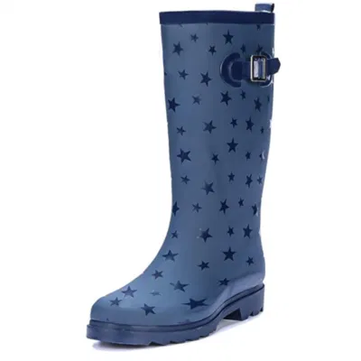 Las mujeres&prime; S Imprimir diseño resistente al agua de lluvia Zapatos calzado botas de goma