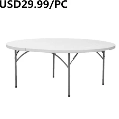 Plástico portátil popular y moderno comedor Jardín Piscina Casa Mesa plegable
