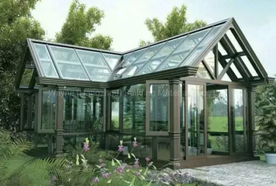 Diseño moderno solarium doble acristalamiento de aluminio con vidrio de seguridad y el Marco de aluminio de color personalizado para la extensión de vidrio de balcón y sala al aire libre