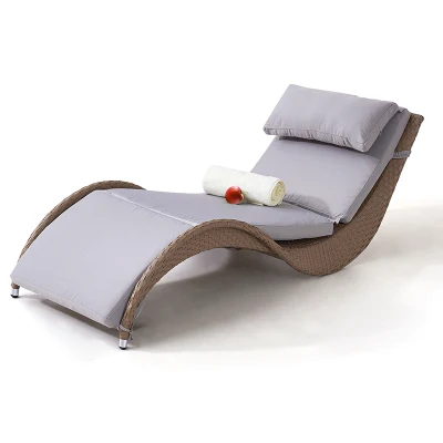  S en forma de mimbre Ratán aluminio Muebles Patio Jardín Patio exterior Salón Sun Chaise
