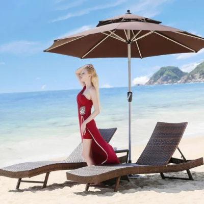 Venta directa de fábrica y moderno Hotel Playa Piscina juego de patio Muebles exteriores Tumbonas de plástico