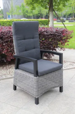  Mobiliario de ratán de alta calidad Jardín aluminio Reclining Sillas al aire libre