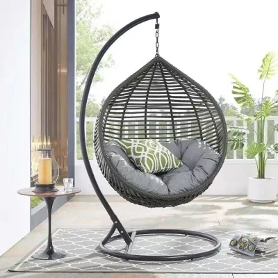 Cómoda silla columpio Metal Patio exterior Rattan silla