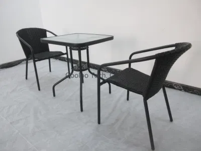 Mimbre Rattan Bistro Cafe Jardín Aluminio mesa y silla
