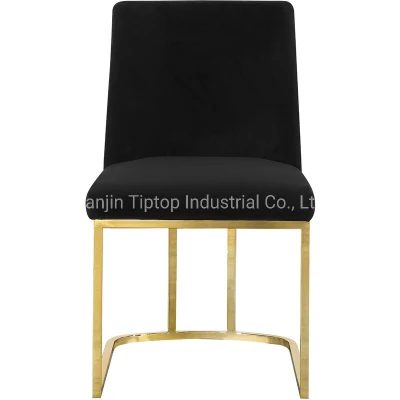 Hotel de estilo europeo Silla de Comedor de terciopelo de la Pierna de acero inoxidable Silla de Comedor