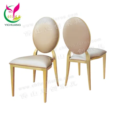Hc-Ss26-2 Moern barata de acero inoxidable de Rim el oro blanco de Eventos Fiesta de Bodas Sillas apilables de cojín